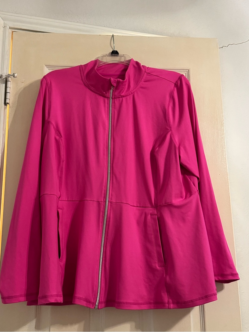 Livi Active Bright Hot Pink Full-Zip Bomber Jacket